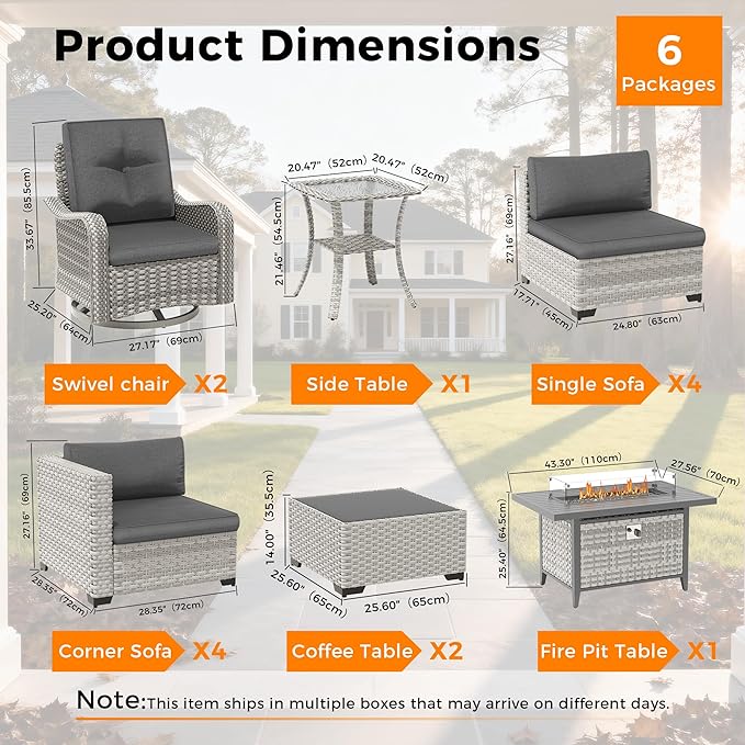 10-Seat Outdoor Wicker Patio Furniture Set