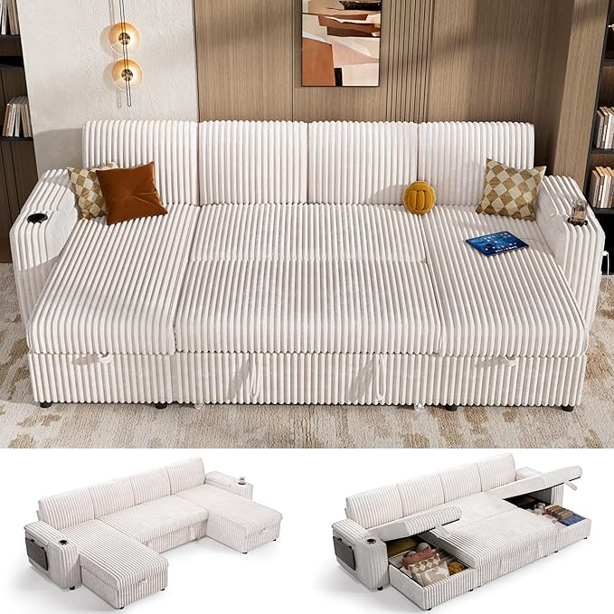 Vipbear 108" Modular Sectional Sleeper Sofa