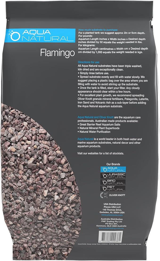 Aqua Natural Flamingo 10lb Gravel Substrate for aquascaping, Aquariums, vivariums and terrariums 4-6mm, Rose Pink