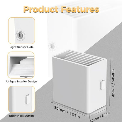 DORESshop LED Night Lights Plug into Wall [2 Pack], Plug in Nightlight, 3 Level Brightness Adjustable Night Light, Dusk to Dawn Sensor, Nightlights for Adults, Bedroom, Bathroom, Hallway, White