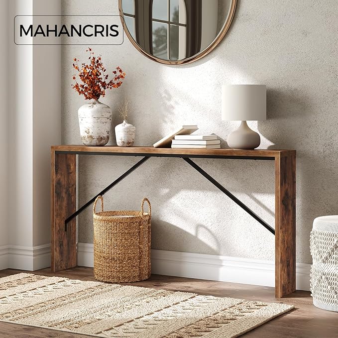 MAHANCRIS Console Table, 62.2" Long Sofa Table Behind Couch, Narrow Entryway