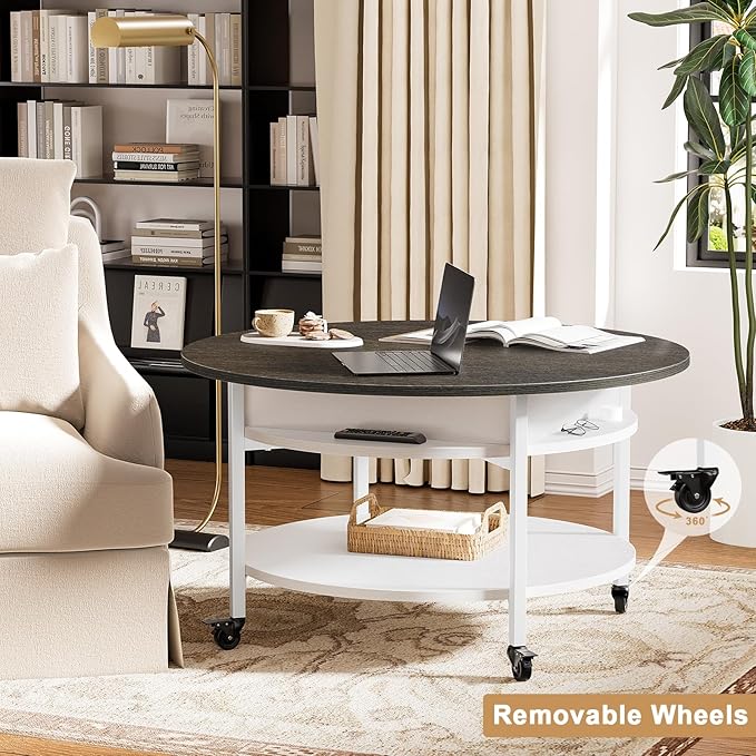 FABATO Round Lift Top Coffee Table