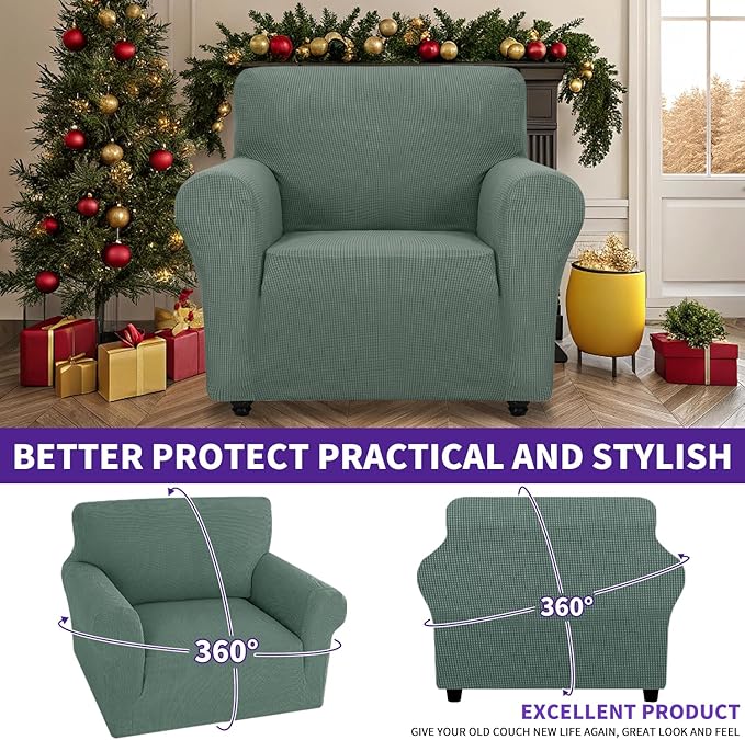 ZNSAYOTX Super Stretch Chair Slipcover Universal Sofa Chair Covers
