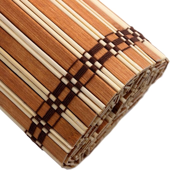 Red Lantern Burnt Bamboo Cordless Window Shade