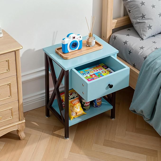 VECELO Nightstands Set of 2, Modern Bedside End Tables, Night Stands