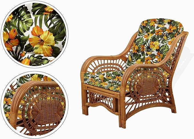 Malibu Lounge Living Accent Armchair Natural Rattan Wicker Handmade Design