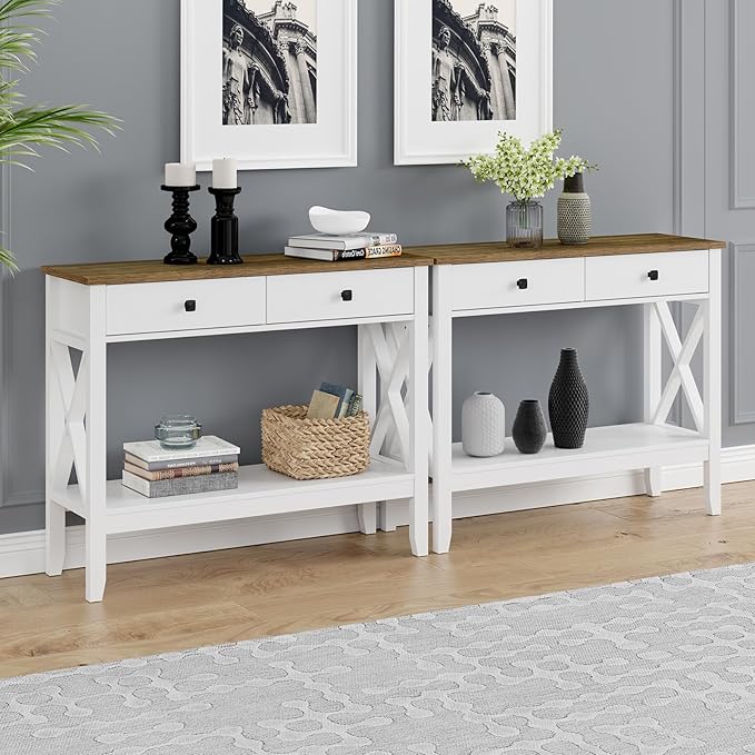 Lomojo Console Table, Sofa Table 13.8" D x 39.37" W x 31.5" HEntryway Table