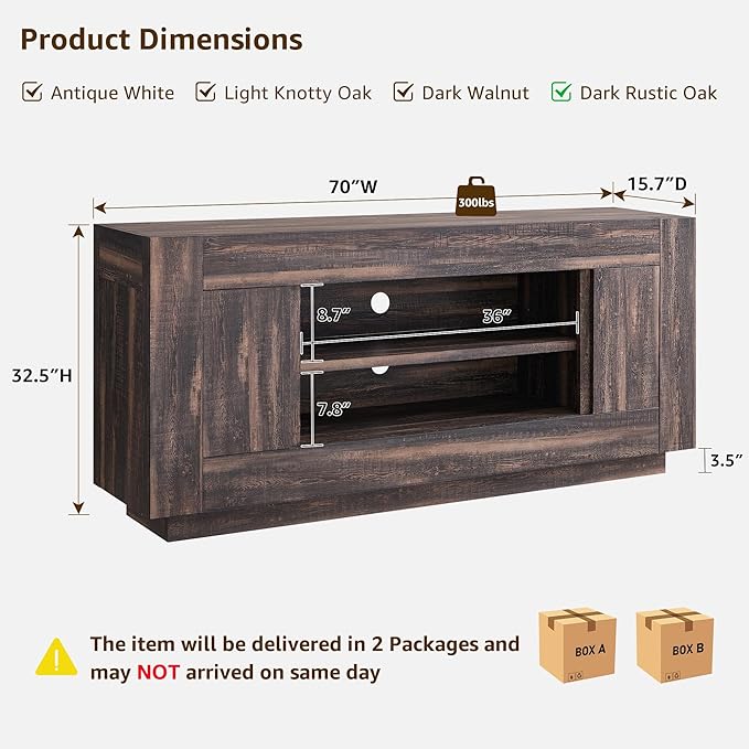 OKD Modern 70" TV Stand, Entertainment Center