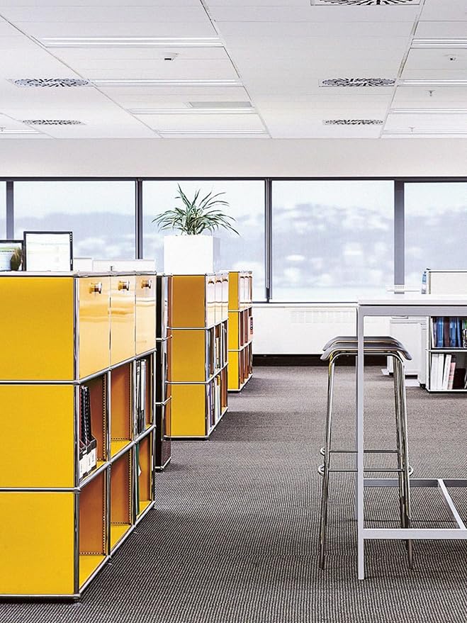 Modern Storage Cabinet Yellow F Versatile Free-Standing Organizer