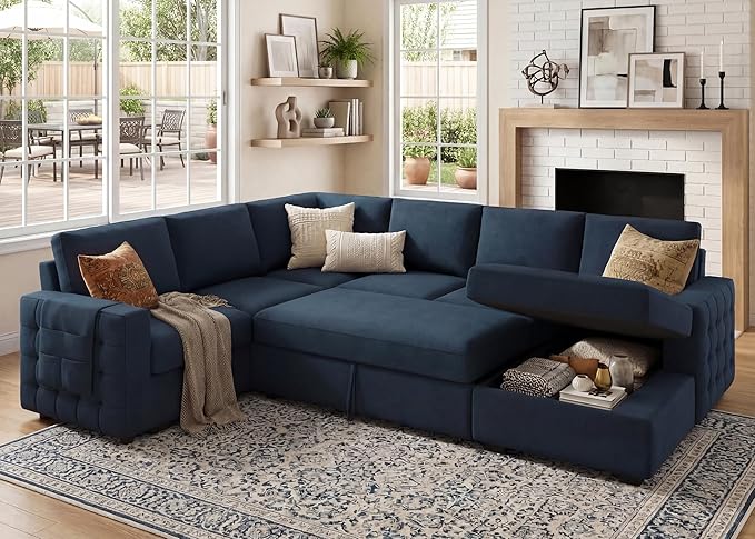 HONBAY Sectional Sleeper Sofa