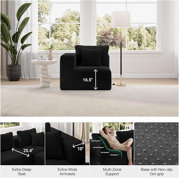 Novilla Modular Sectional Sofa, Modern Cloud Sectional Couch
