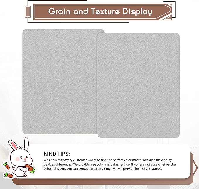 KING MOUNTAIN Leather Repair Patch, 2 Packs 9 x 11 Inches self Adhesive Leather