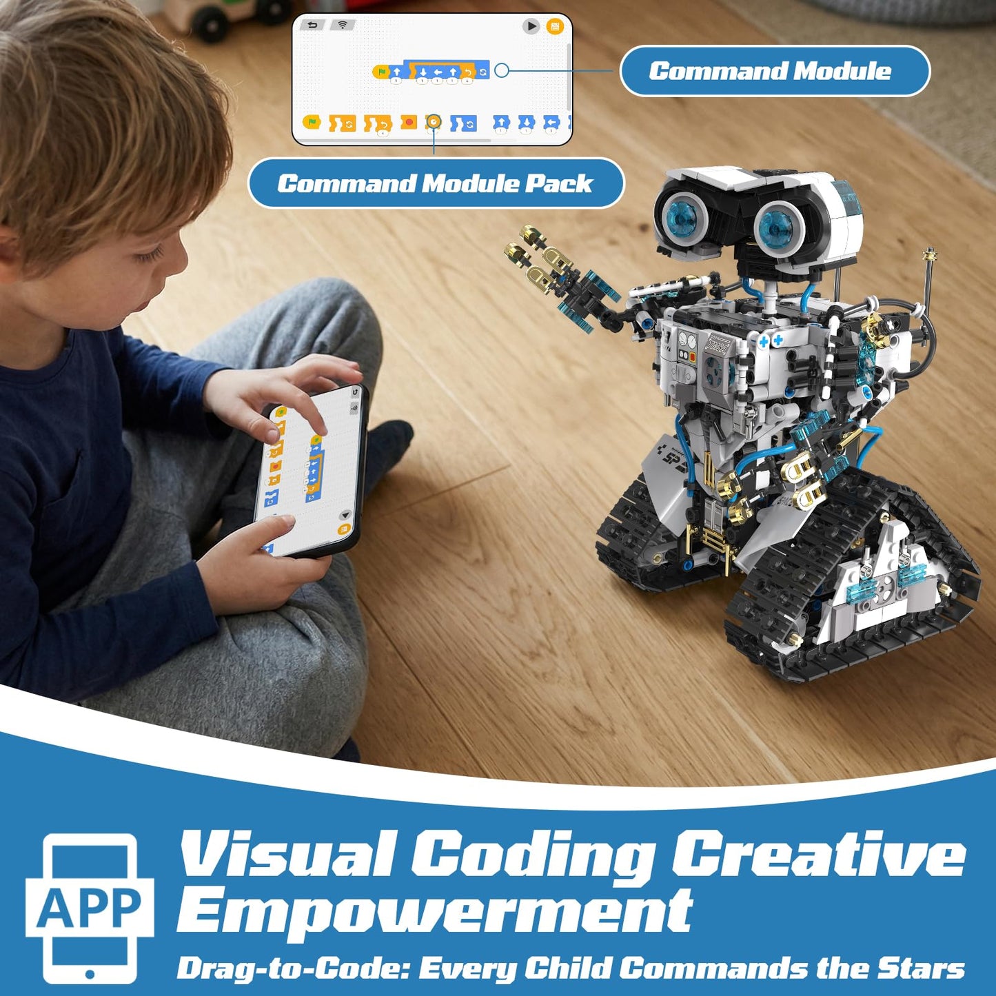 HPROMOT 2-in-1 STEM Robot Building Kit, 1468 PCS APP & Remote Control Space Robot Toys for Kids Ages 8-16, Engineering Technic Coding Robotic Kit, Educational Science Set Birthday Gift for Boys Girls