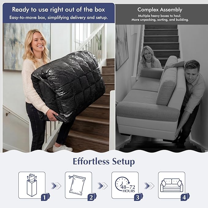Homkdom Convertible Loveseat Sleeper, Space-Saving Folding Sofa Bed