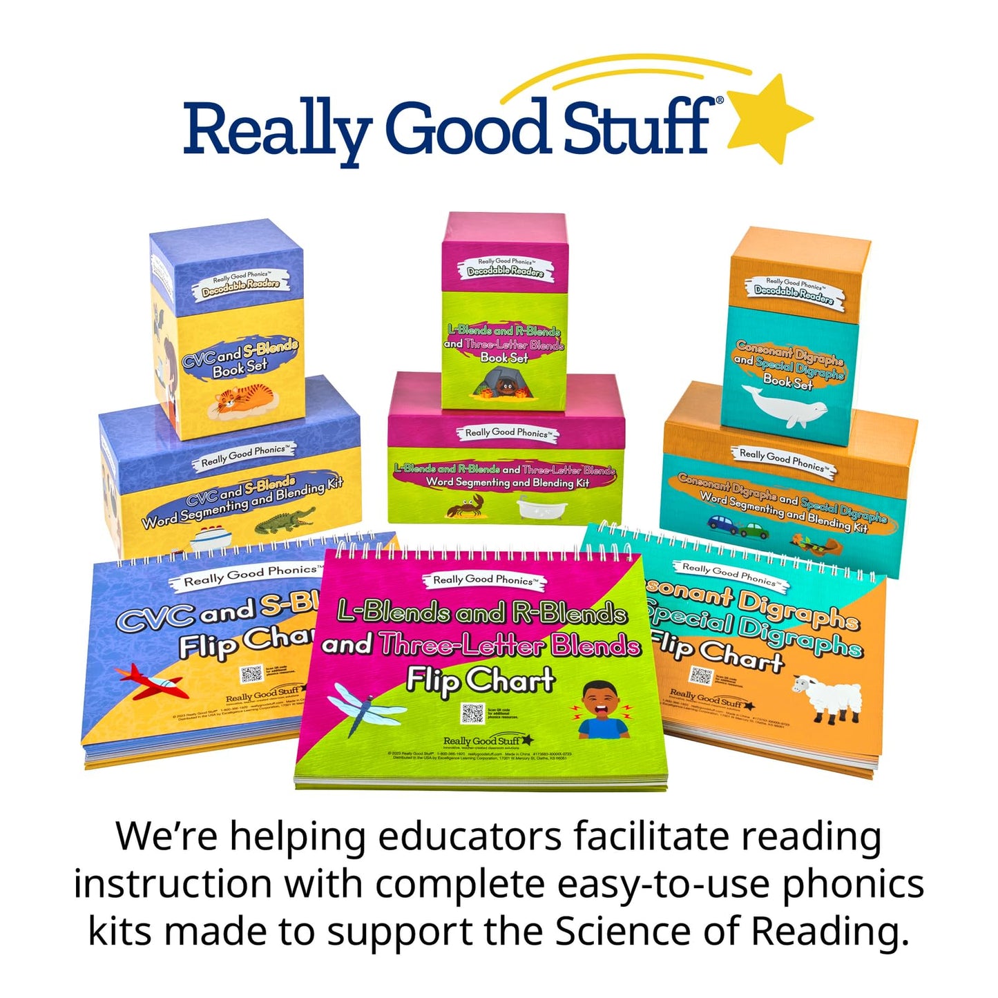 Really Good Phonics Decodable Readers - L- and R-Blends and Three-Letter Blends Book Set - Educational Toys, Reading Games for Kids, Learning Activities, Homeschool & Classroom Must Haves