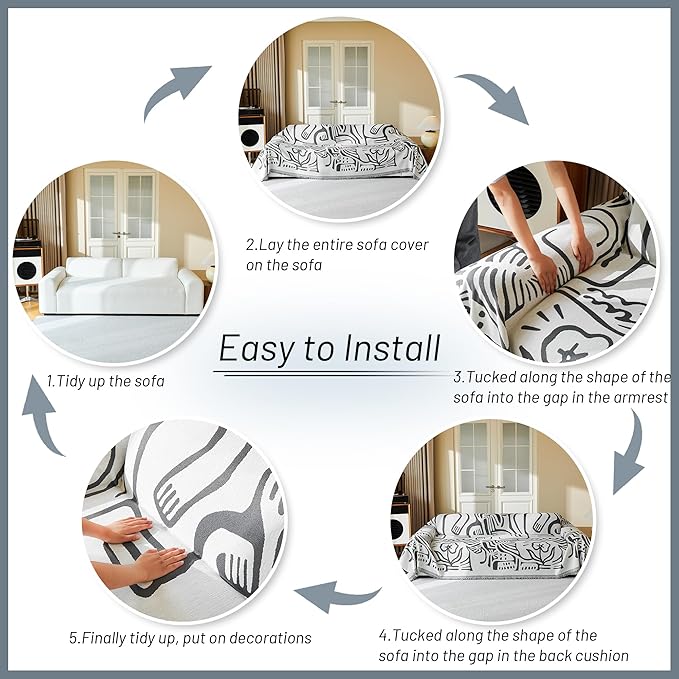 MYSKY HOME Couch Cover for Dogs, Washable Couch Covers, Sofa Covers for