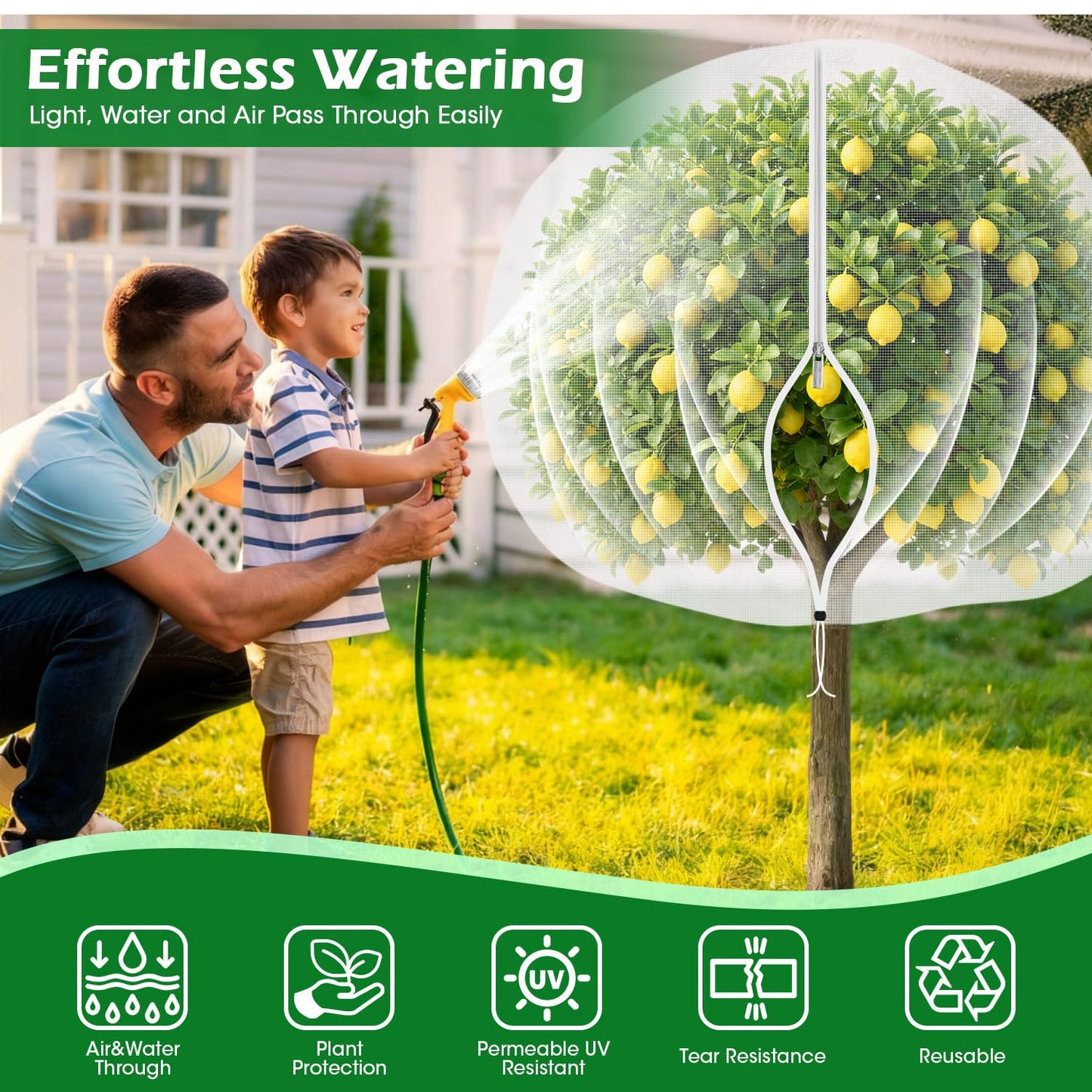 4'x6' Fruit Tree Netting Cover with Zipper and Drawstring, Ultra-Fine Mesh Garden Plant Insect Pest Net Barrier Protection Covers to Prevent Squirrel Bird Deer Cicadas Bag for Blueberry Tomato-1Pcs