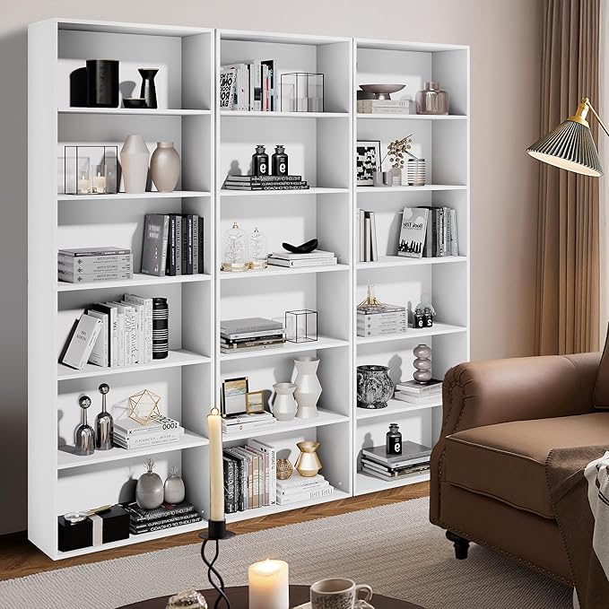 GRUSIGN 71" Tall 6-Tier Bookshelf, Large Open Display Bookcase