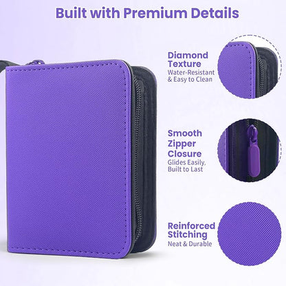 Mini Trading Card Binder Album, 1 Pocket Card Binder with 20 Double-Sided Pages 40 Pockets, Side Loading Small Card Binder for Trading Cards, Single Card Holder Book for Collectors and Kids