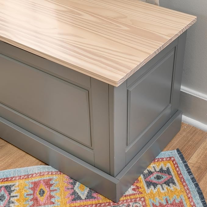 Linon Harris Grey and Maple Solid Pine Backless Nook