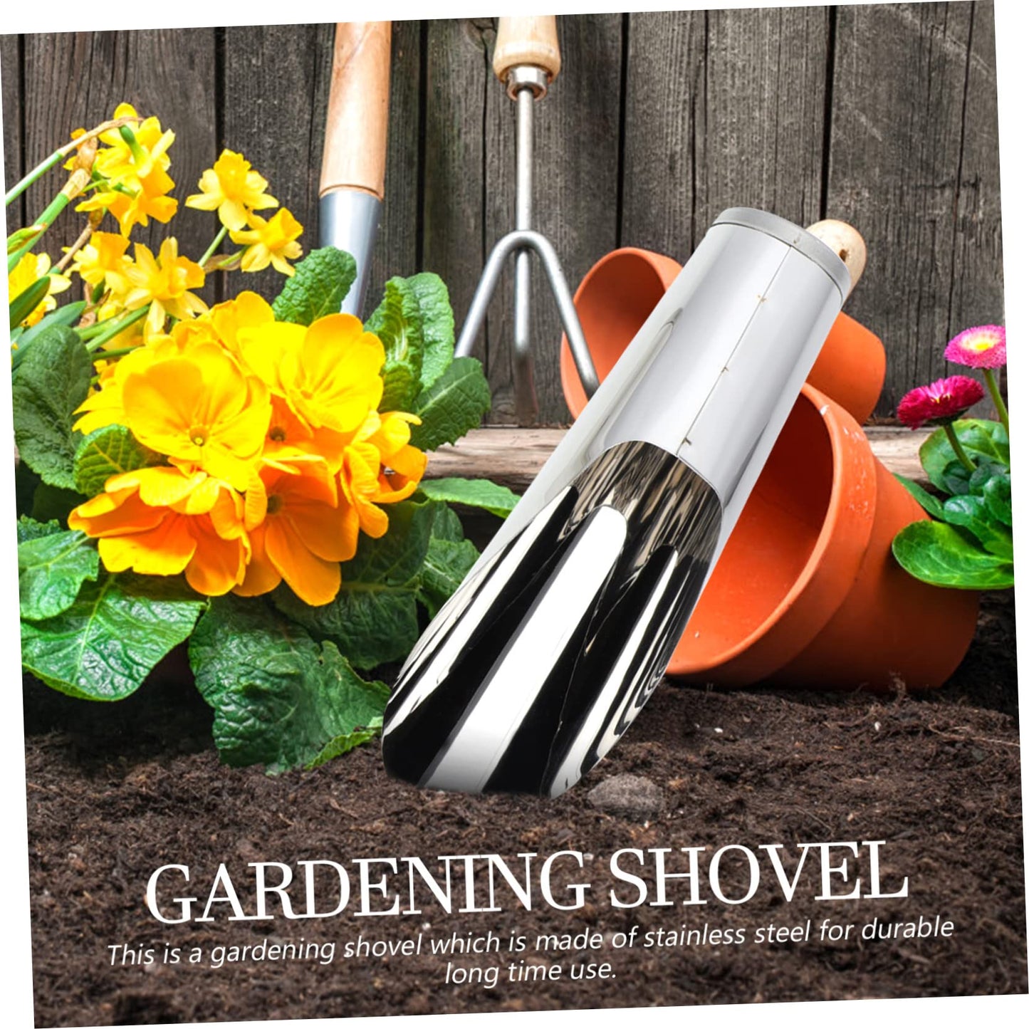 JOINPAYA Stainless Steel Bonsai Soil Scoop Bucket Garden Shovel for Transplanting Flowers Vegetables Seedlings Precise Soil Placement Tool for Potting and Gardening Easy to Use Handheld