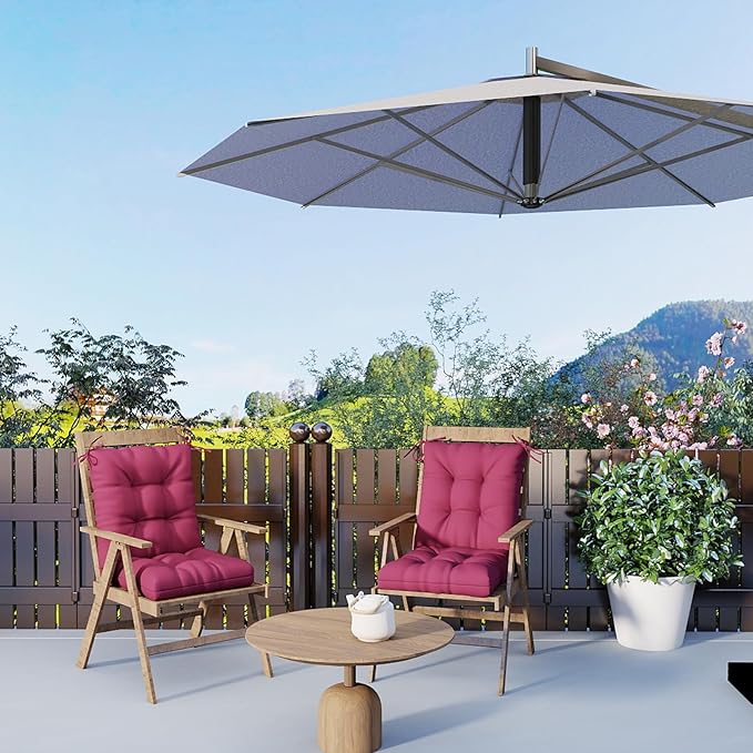 Outdoor Chair Cushion, High Back Soft Seat Pad