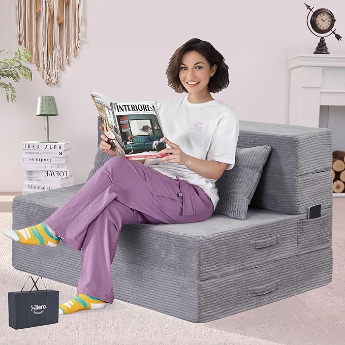 Folding Sofa Bed, 4 in 1 Convertible Sleeper Chair