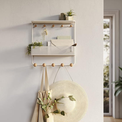 Umbra Estique Entryway Organizer with Hooks and Shelves, W/Shelf, White (Pack of 3)