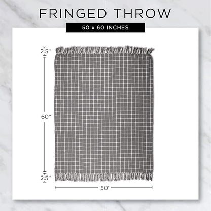 DII Diamond Throw Collection Woven Cotton, 50x60, Aqua
