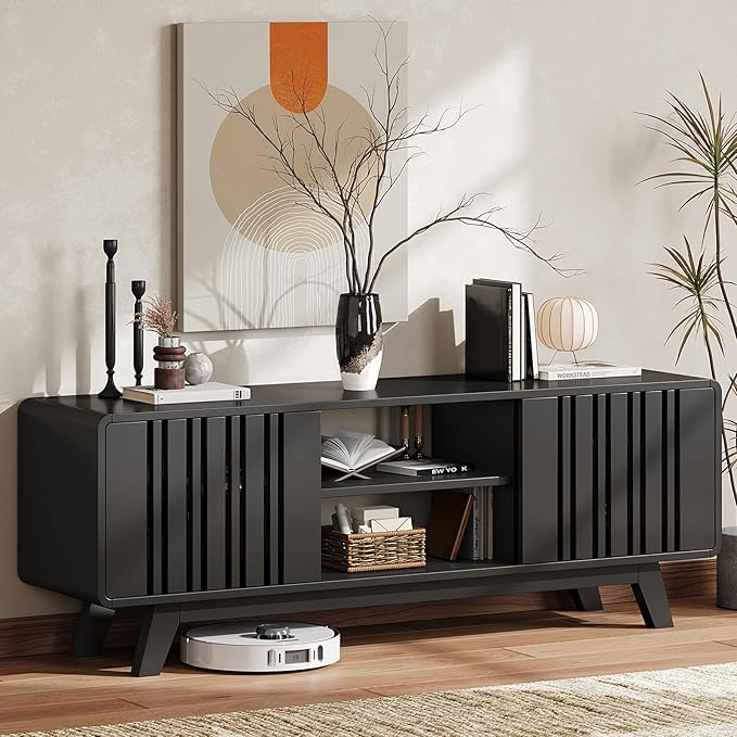 ONBRILL 63-Inch TV Stand for TVs up to 75 Inch, Mid-Century Modern Television
