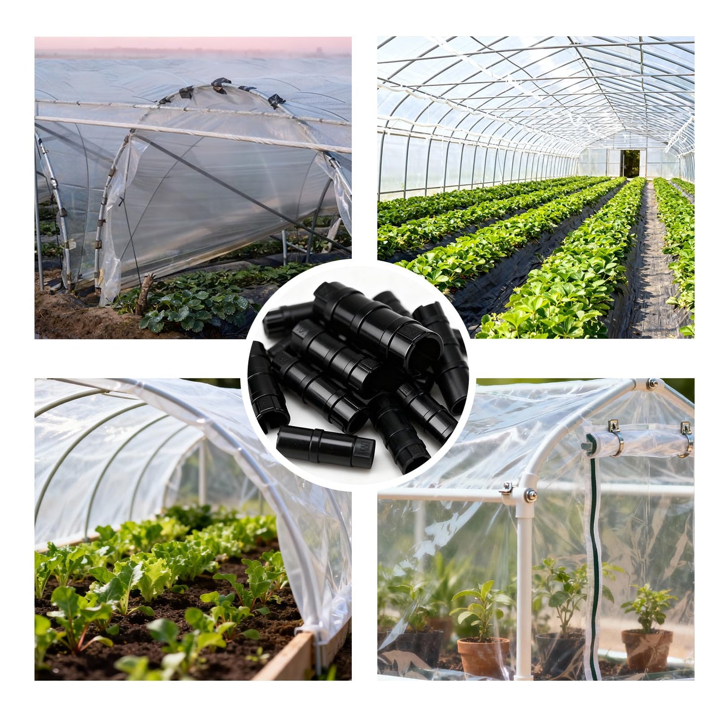 50PCS 1 Inch(32mm) Greenhouse Clips – Black Plastic Clamps for PVC Pipe, Garden Buildings, Greenhouse Films, Sunshade Nets, Shelters, Farming, and Gardening (1 in)