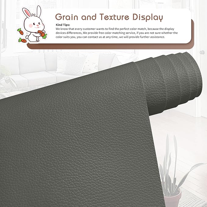 KING MOUNTAIN Leather Repair Patch, 12 x 60 Inches self Adhesive Leather Repair