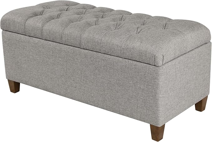 Homepop Home Decor Tufted Ainsley Button Storage Ottoman Bench