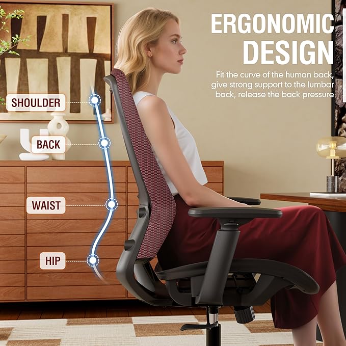 ELABEST Mesh Office Chair, Ergonomic Computer Desk Chair, Sturdy Task Chair-