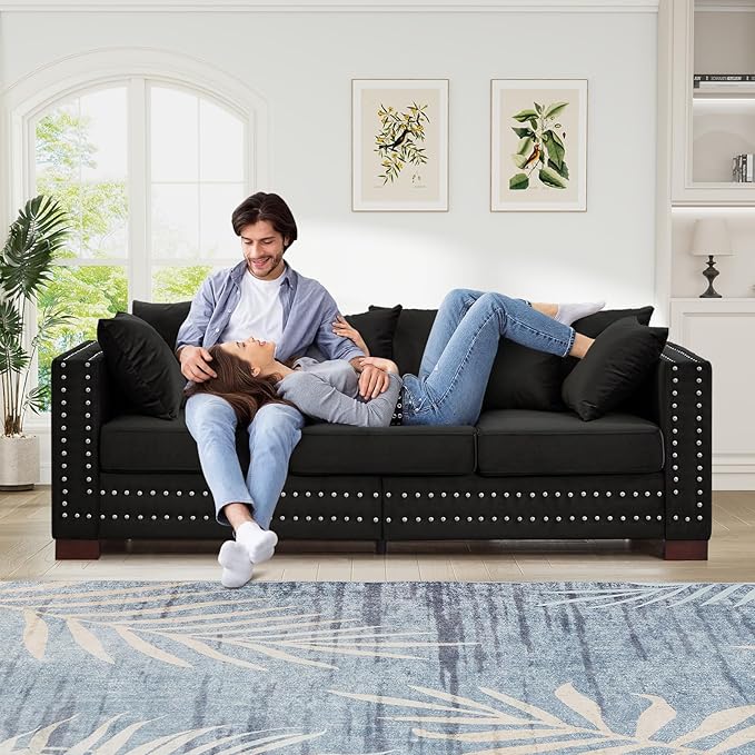84.5"W Mid Century Modern Couch