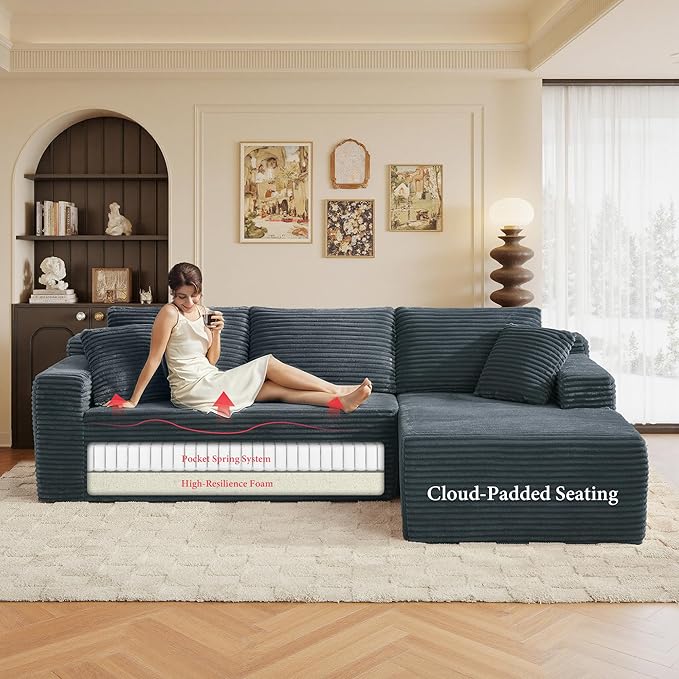 96" Sectional Couches for Living Room Cloud Couch Sofa