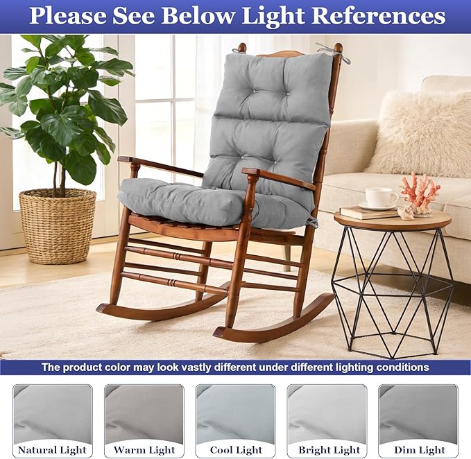 Rocking Chair Cushion, Waterproof and Fade-Resistant Adirondack Rocker Cushions
