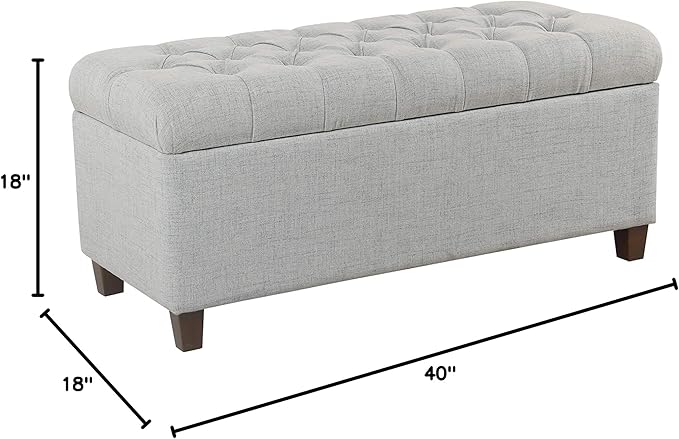 Homepop Home Decor Tufted Ainsley Button Storage Ottoman Bench