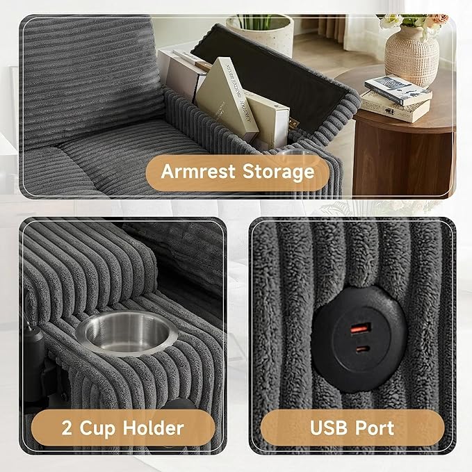 Auvsoce 65" 3-in-1 Pull-Out Convertible Sofa Bed