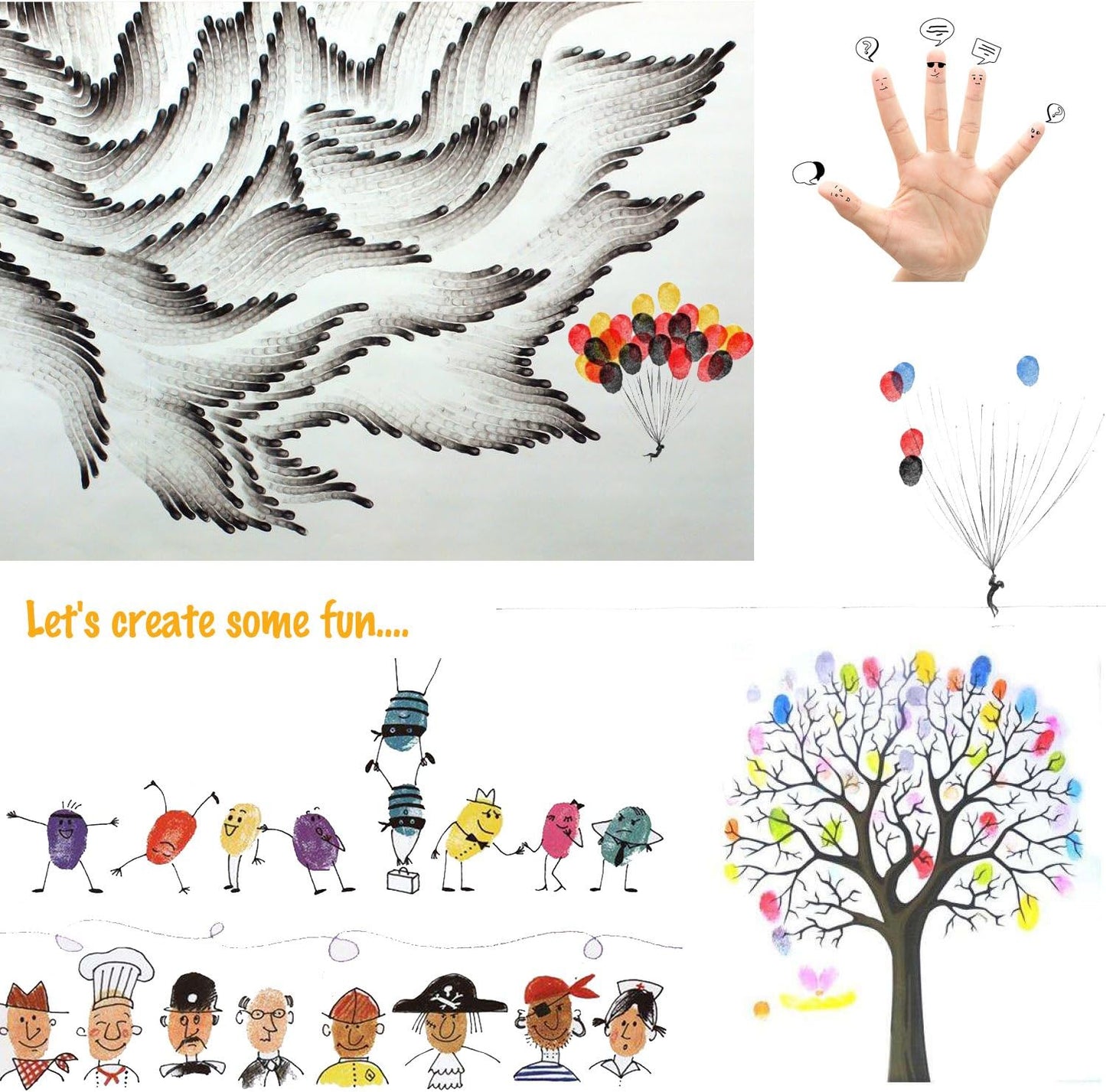 Lsushine Craft Ink Pad Stamps Partner DIY Color,20 Colors Rainbow Finger Ink pad for Kids (Pack of 20)