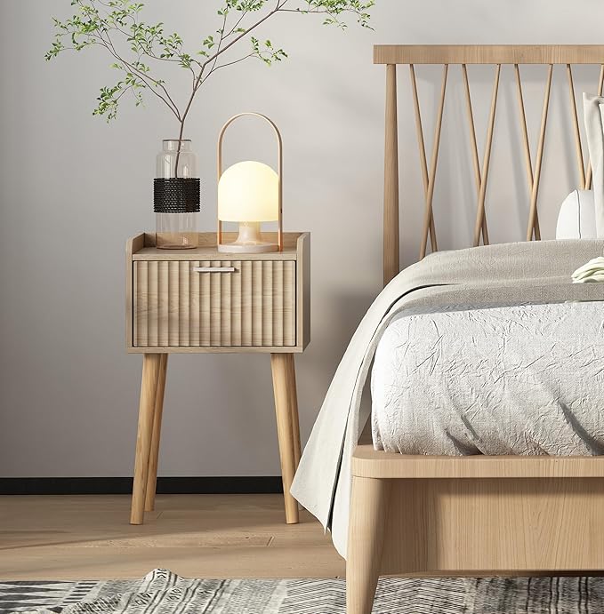 LAATOOREE Nightstand Set of 2, Small Bed Side Table