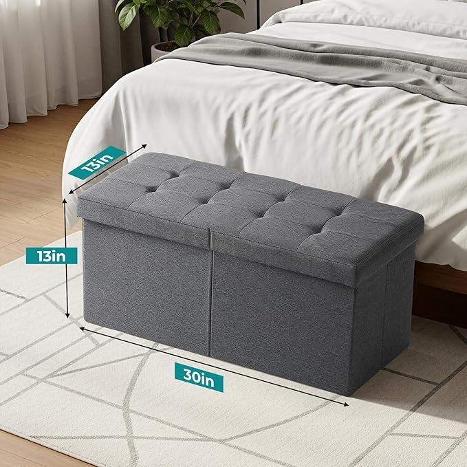 30.5-INCH Storage Ottoman Bench, Footrest