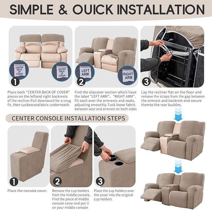 6-Piece Recliner Loveseat Covers