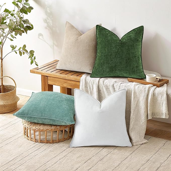 decorUhome Summer Couch Euro Sham Throw Pillow Covers 26x26 Set of 2,