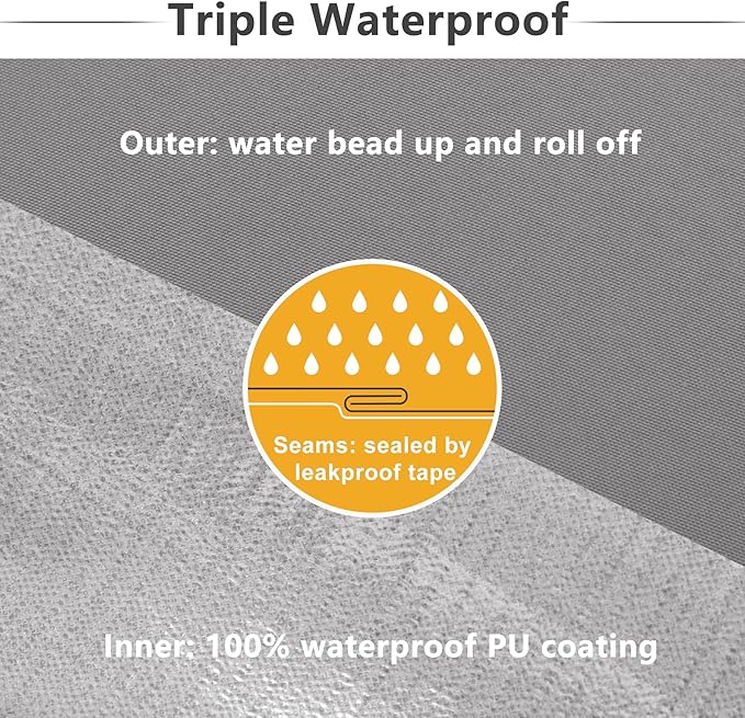 Favoyard Patio Chair Cushions 22 x 22 x 3 Inch Waterproof Outdoor Seat Cushions