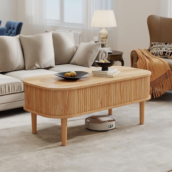 Fluted Lift Top Coffee Table