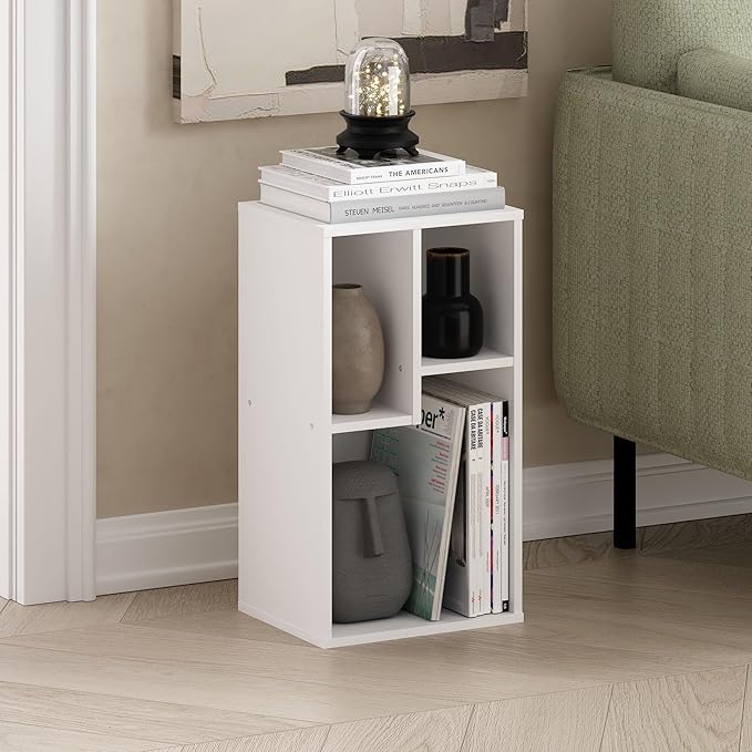 Furinno DALY Book Shelf, 3-Cube Bookshelf, Cube Storage Organizer Bookcase