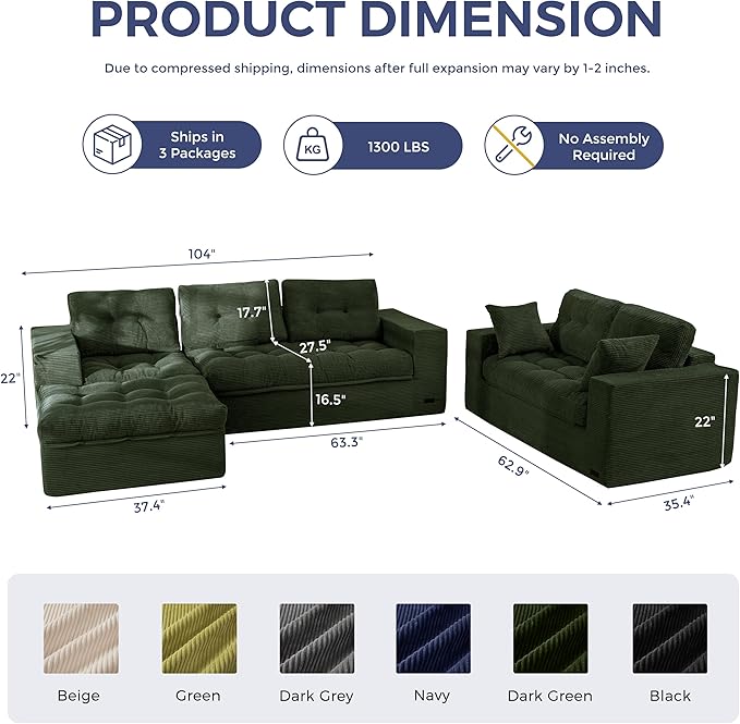 MAXYOYO Modular Sectional Sofa