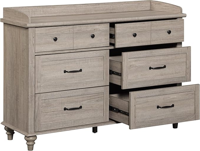 WAMPAT 6 Drawers Dresser for Bedroom, Farmhouse Wooden Chest of Drawers Baby
