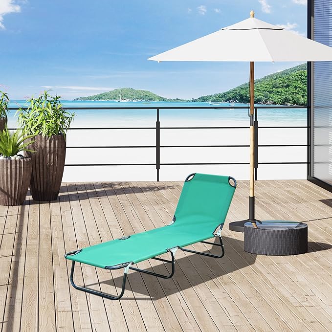 Outsunny Folding Chaise Lounge Pool Chairs, Outdoor Sun Tanning Chairs